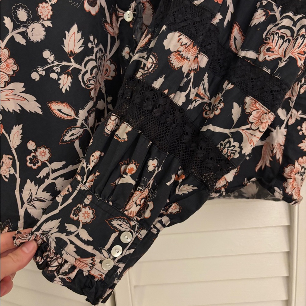 Anthropologie Love the Label Cotton Lace Button Down - Picture 5 of 9
